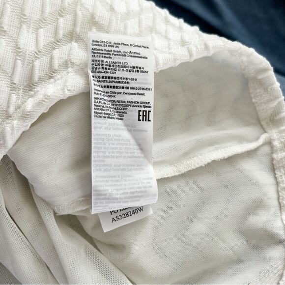 NWT AllSaints Rae Lace Bodysuit Herringbone Mesh Back Zip Thong Size 10 - Picture 8 of 9